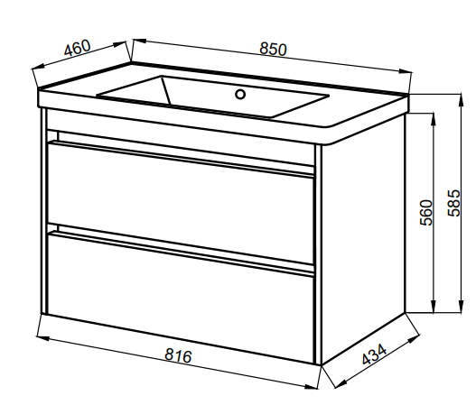 Тумба Юввис Венера подвесная с умывальником Trio 85 см - фото 3 Тумба Юввис Венера подвесная с умывальником Trio 85 см - фото 3