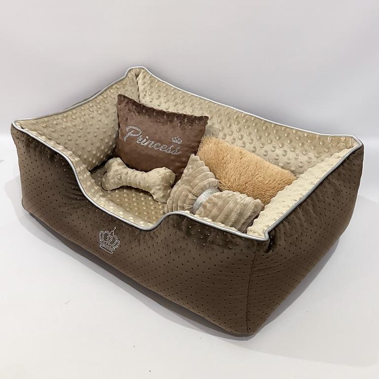 Лежанка для собак Amore mio Cane Бридж до 8 кг 70х50х23 см Brown (DB-0131) - фото 4