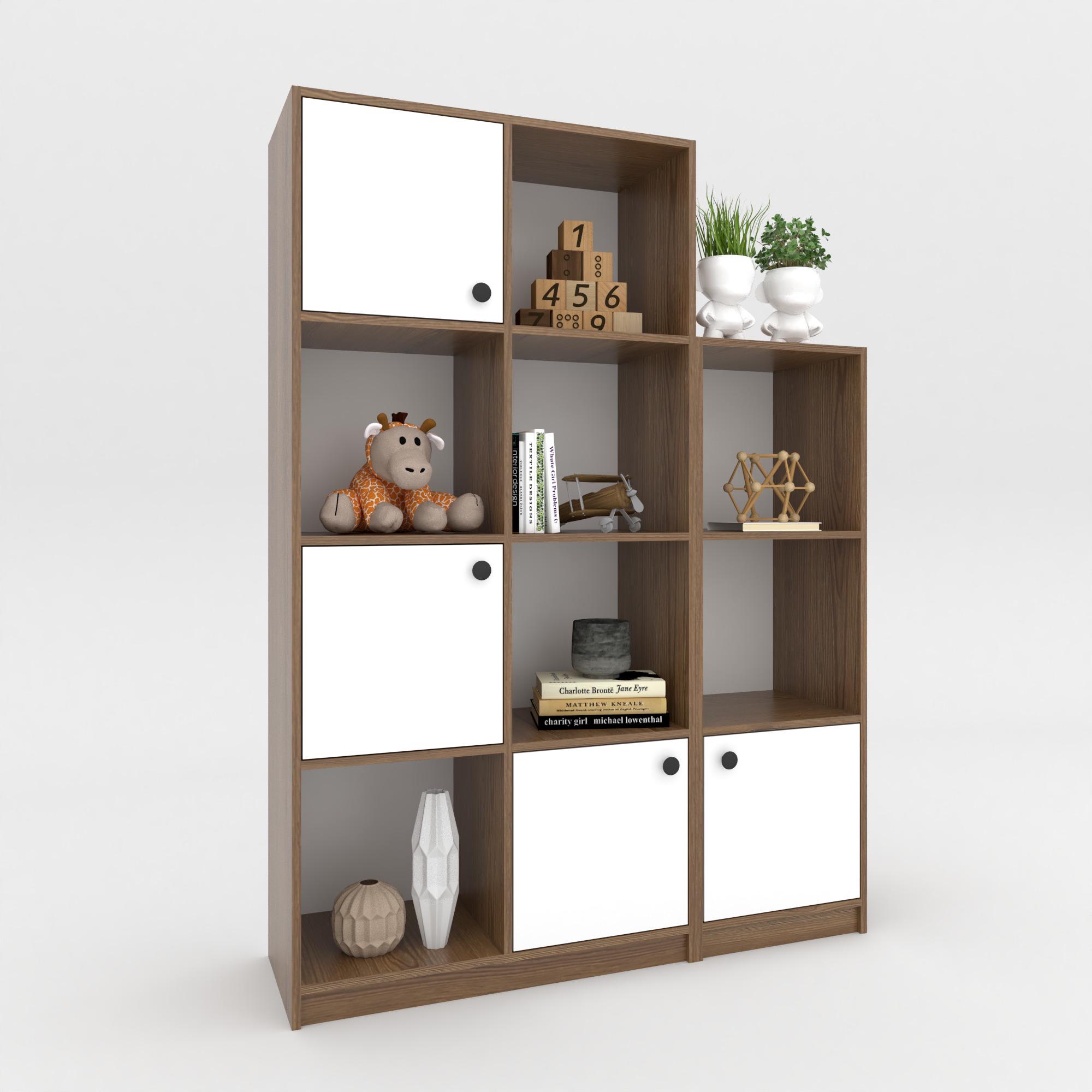 Стеллаж детский Chess с полками 1660х1200х350 мм Белый/Дуб родос темный - фото 1
