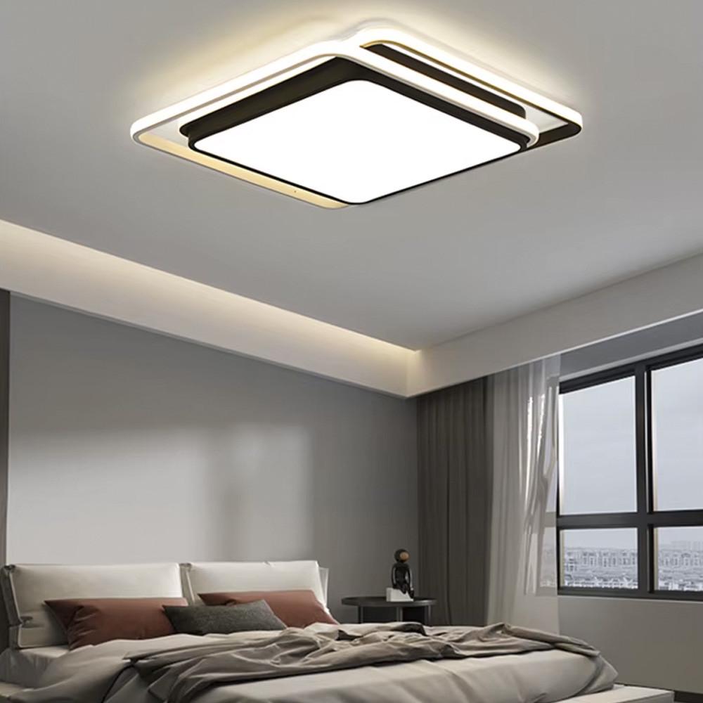 Люстра современная LED из двух квадратов 47х47 см Черный (C 032-500х500)