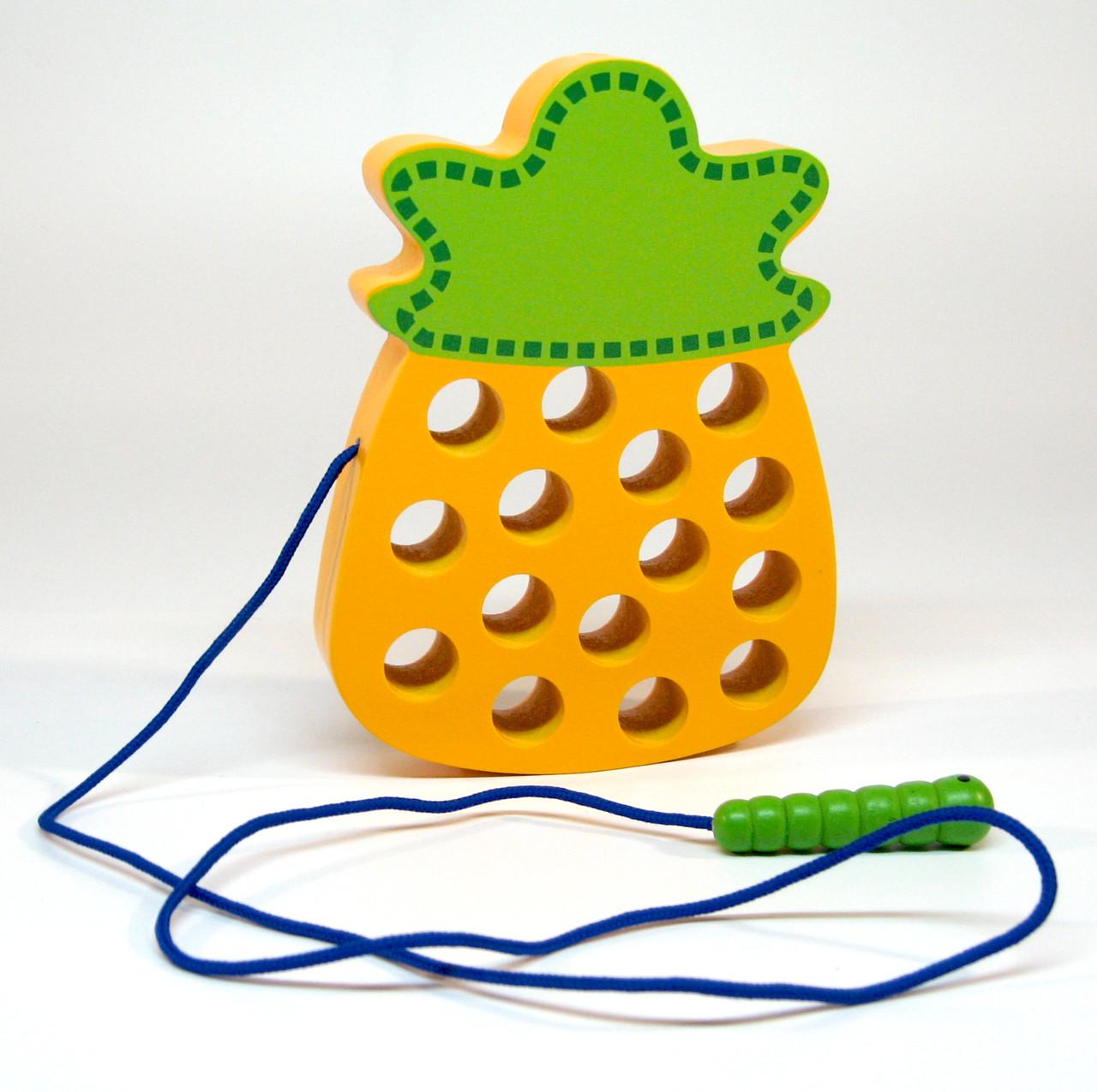 Шнуровка деревянная Ананас (30297)