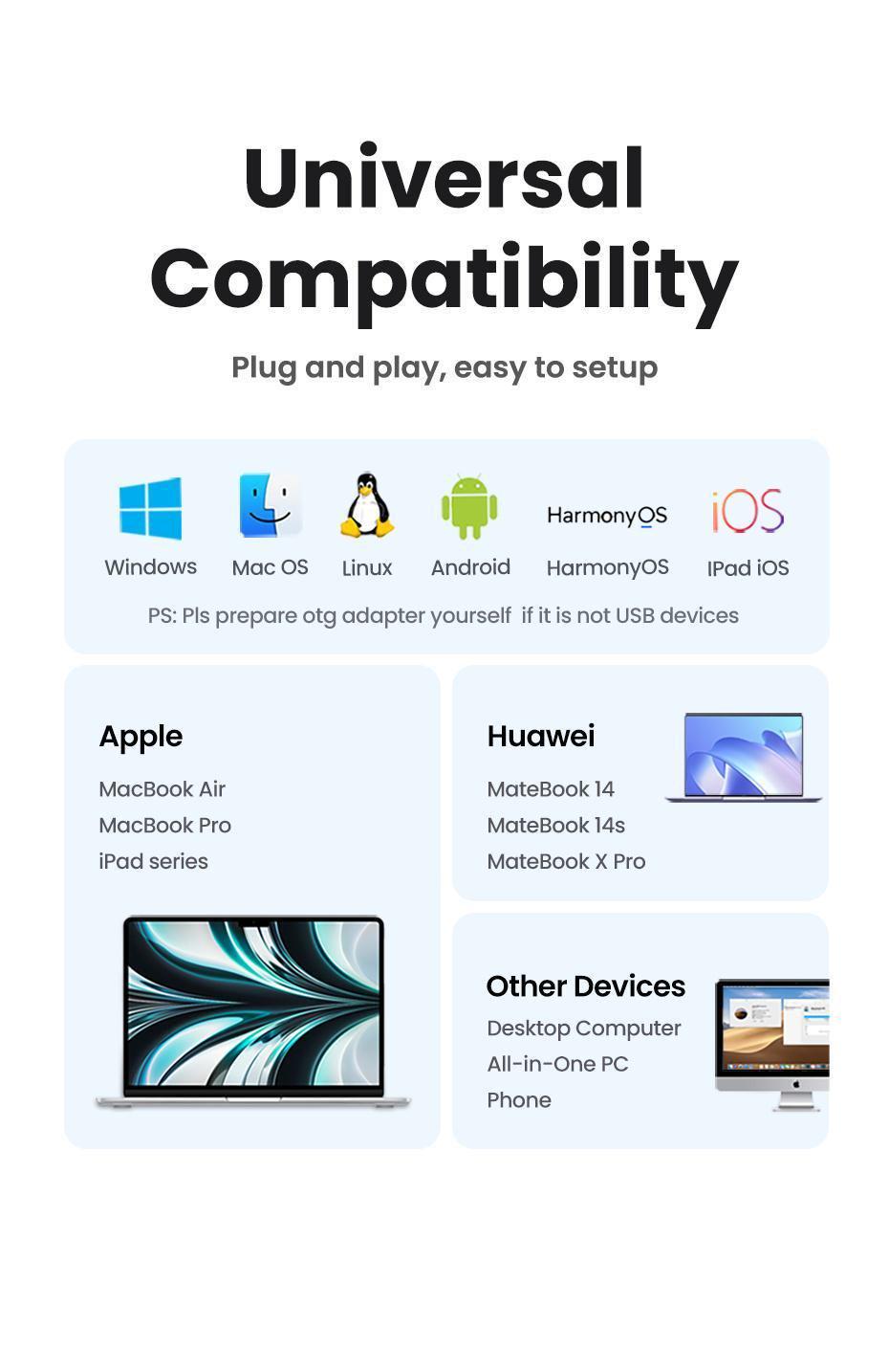 Мышь беспроводная Ugreen 2.4 ГГц DPI 2400 Серый (90669) - фото 2