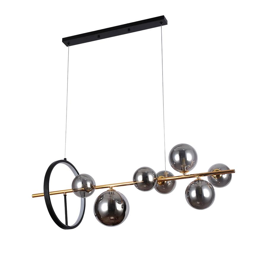 Люстра молекула підвісна Levistella 918LP267-7 DDG/BK плафони чорні Чорний/Золотий