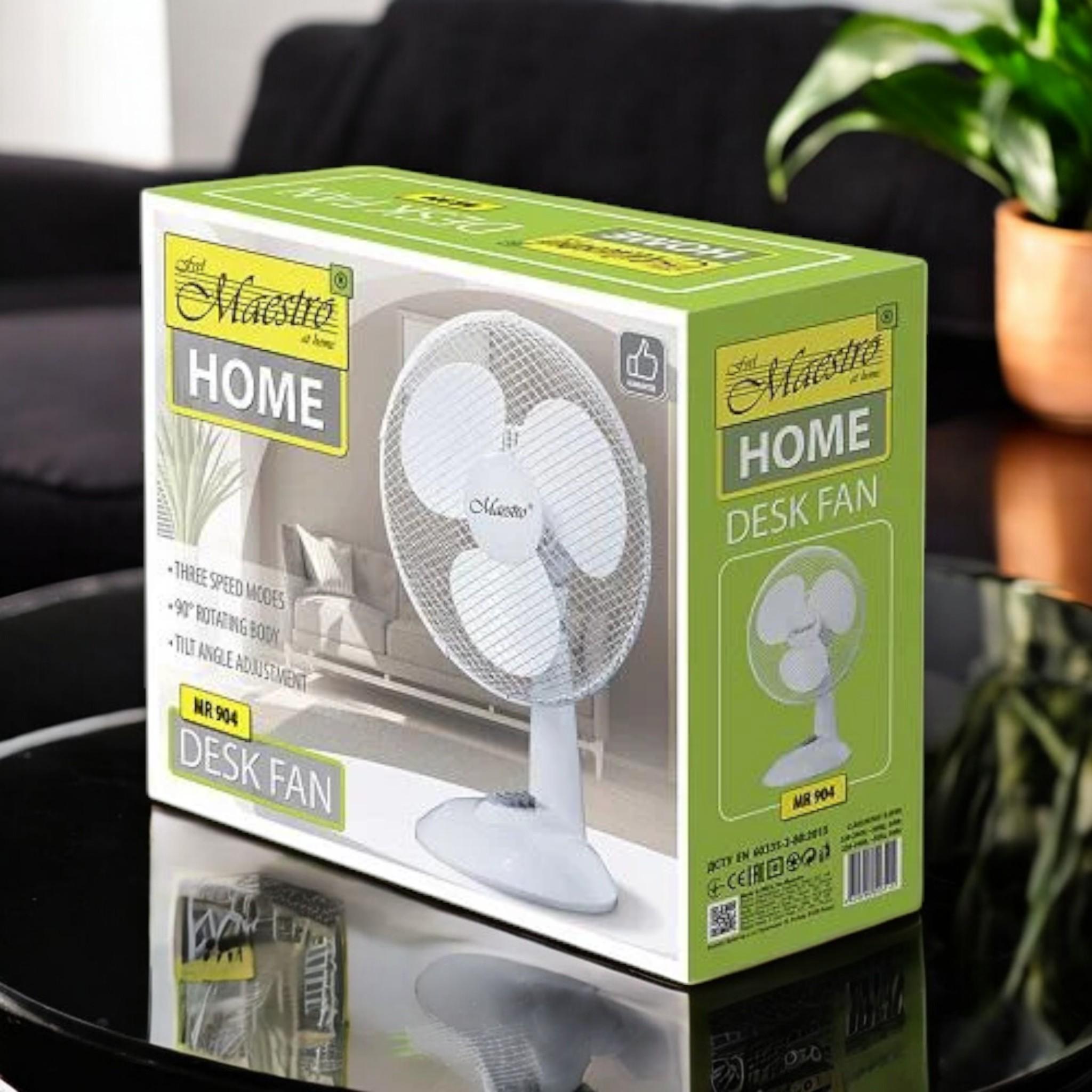 Вентилятор настільний Maestro MR-904 50 Вт 30 см White (V_MR904 White) - фото 6 Вентилятор настільний Maestro MR-904 50 Вт 30 см White (V_MR904 White) - фото 6