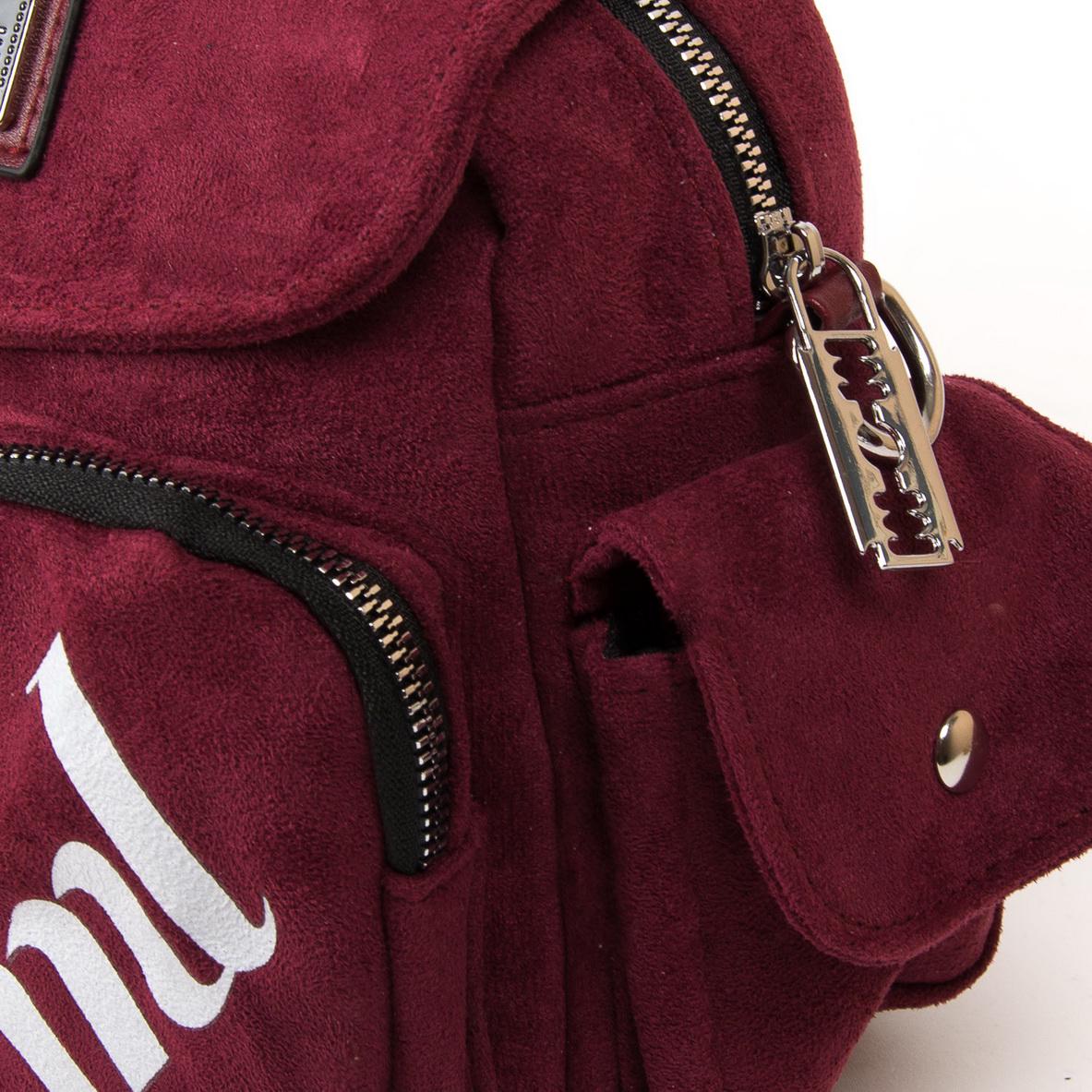 Женская модельная сумка-рюкзак из замша Fashion 2105 Бордовый - фото 3