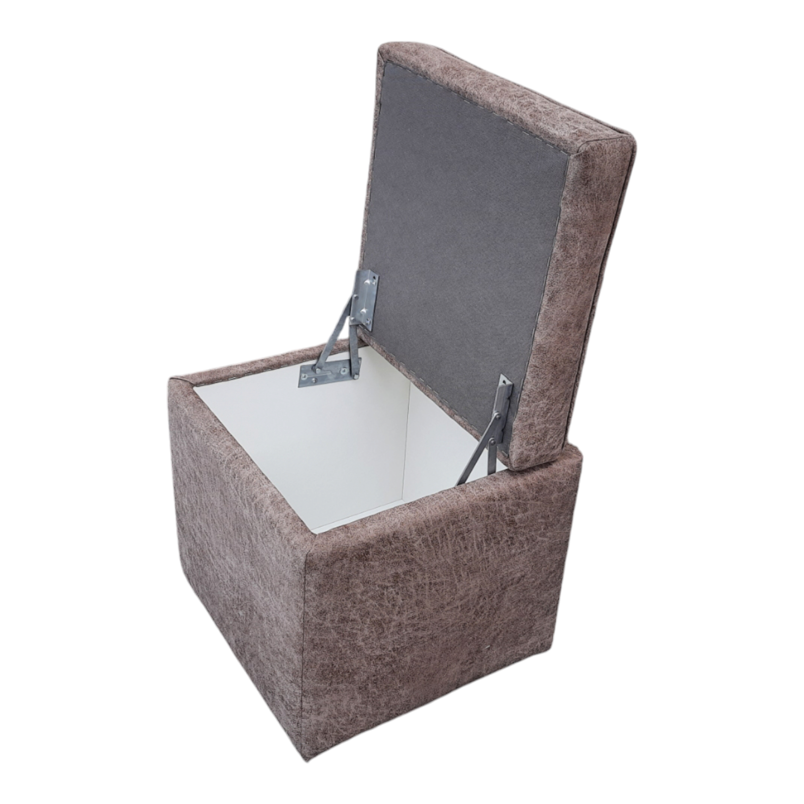 Пуф квадратний Люкс з нішою штучна замша Атланта 40х40х43 см Сіро-бежевий - фото 3