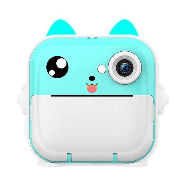 Фотоаппарат детский Children's Digital Print Camera с мгновенной печатью с термопринтером Бирюзовый (DW-097641)