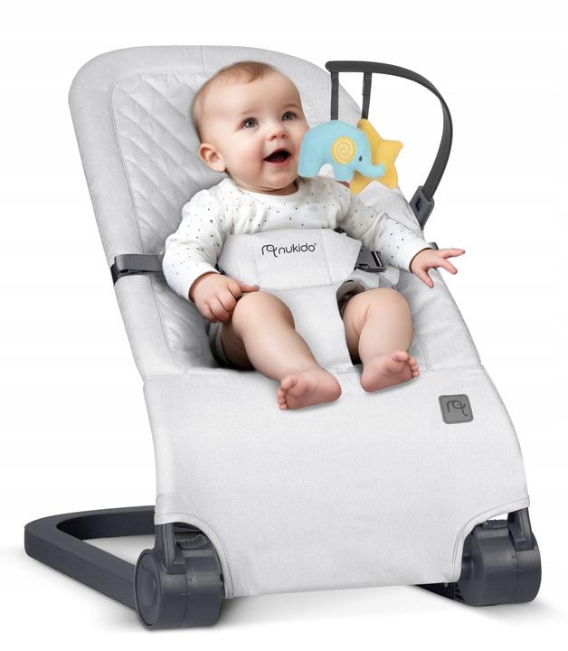 Колиска-гойдалка дитячий Nukido NK-52 з іграшками Світло-сірий (705201)