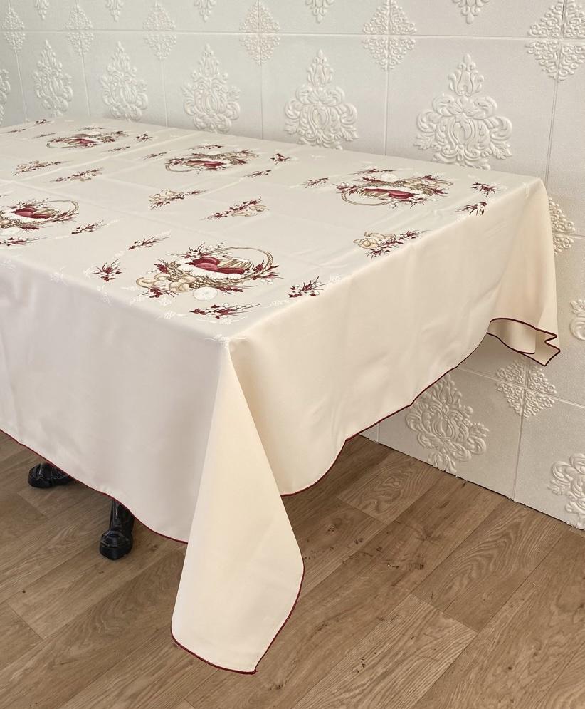 Скатерть пасхальная Print 110x150 Easter Busket Burgundy Cream (CN14833)