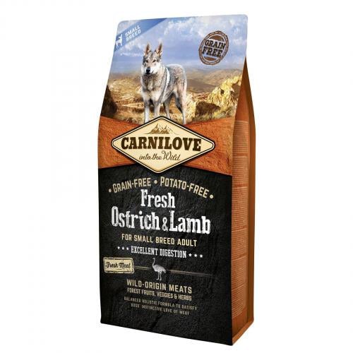 Корм для взрослых собак малых пород сухой Carnilove Dog Fresh Ostrich & Lamb for Small Breed страус и ягненок 6 кг (170870)