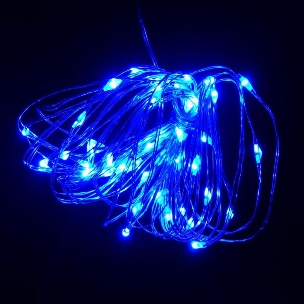 Гірлянда світлодіодна нитка Роса Люкс з пультом від USB та мережі 220V 100 LED 8 режимів IP65 10 м Синій - фото 6 Гірлянда світлодіодна нитка Роса Люкс з пультом від USB та мережі 220V 100 LED 8 режимів IP65 10 м Синій - фото 6