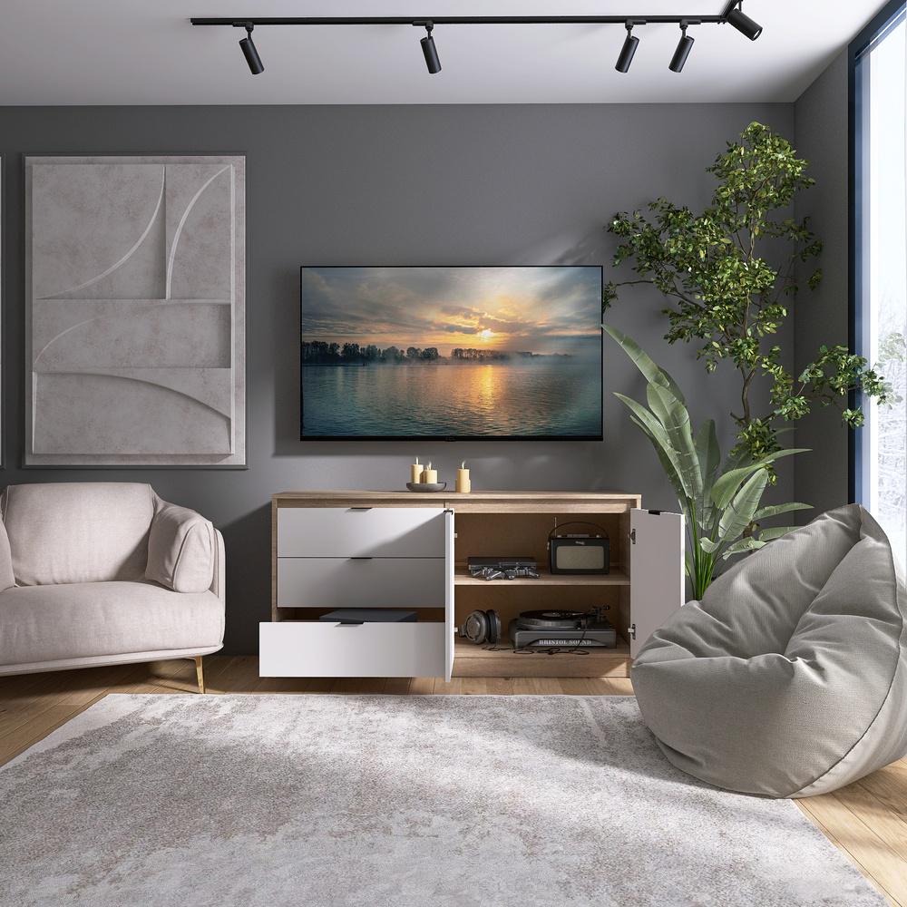 Комод с дверью и 3-мя ящиками Эверест Сити-1500 1502х38х746 мм Дуб сонома/Белый (EVR-071102) - фото 5 Комод с дверью и 3-мя ящиками Эверест Сити-1500 1502х38х746 мм Дуб сонома/Белый (EVR-071102) - фото 5