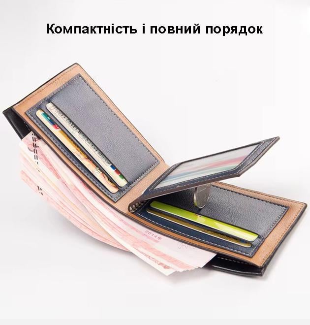 Кошелек мужской Fuerdanni для денег и карт винтажный стиль PU кожа Черный - фото 6 Кошелек мужской Fuerdanni для денег и карт винтажный стиль PU кожа Черный - фото 6