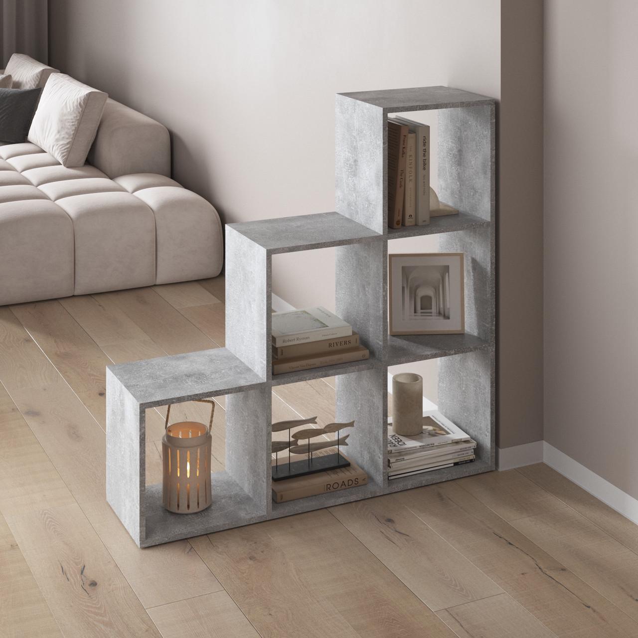 Стеллаж открытый VAYS 6 ячеек 107,2х29х108 см Бетон (30581249) Стеллаж открытый VAYS 6 ячеек 107,2х29х108 см Бетон (30581249)