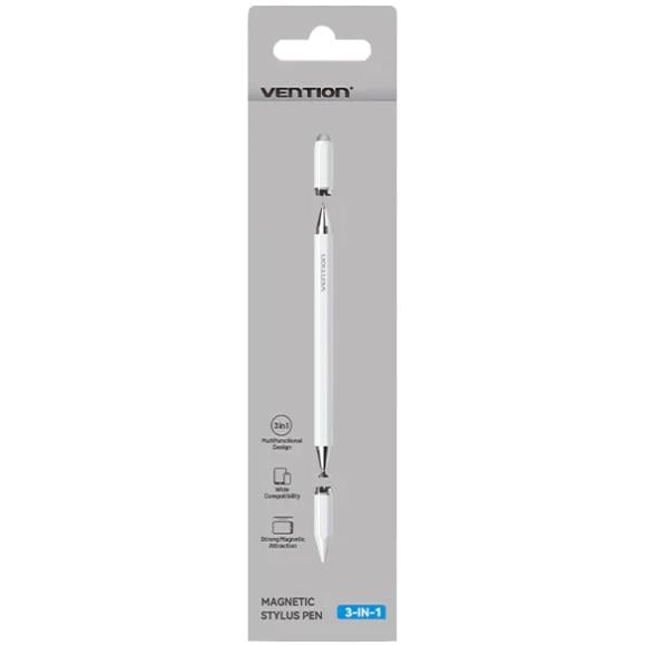 Стилус-ручка для емкостных экранов Vention Magnetic Stylus Aluminum Alloy Type 3в1 White (KQLW0)