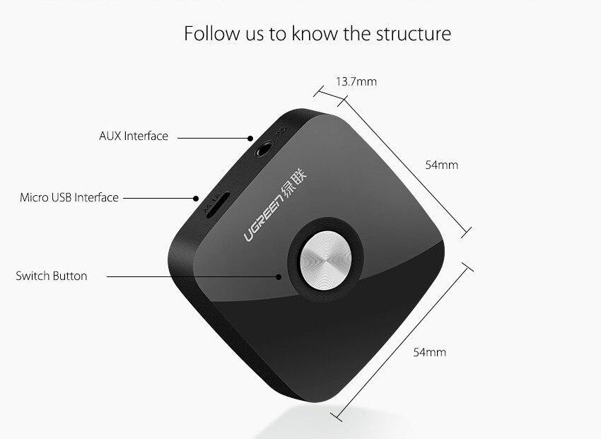 Беспроводной аудио приемник Ugreen Bluetooth 4.1 - фото 8