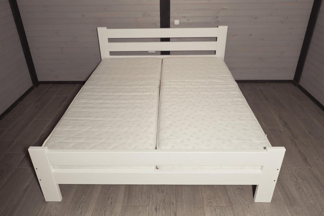 Кровать деревянная двуспальная 1,4x2 м Белый (1753673064)