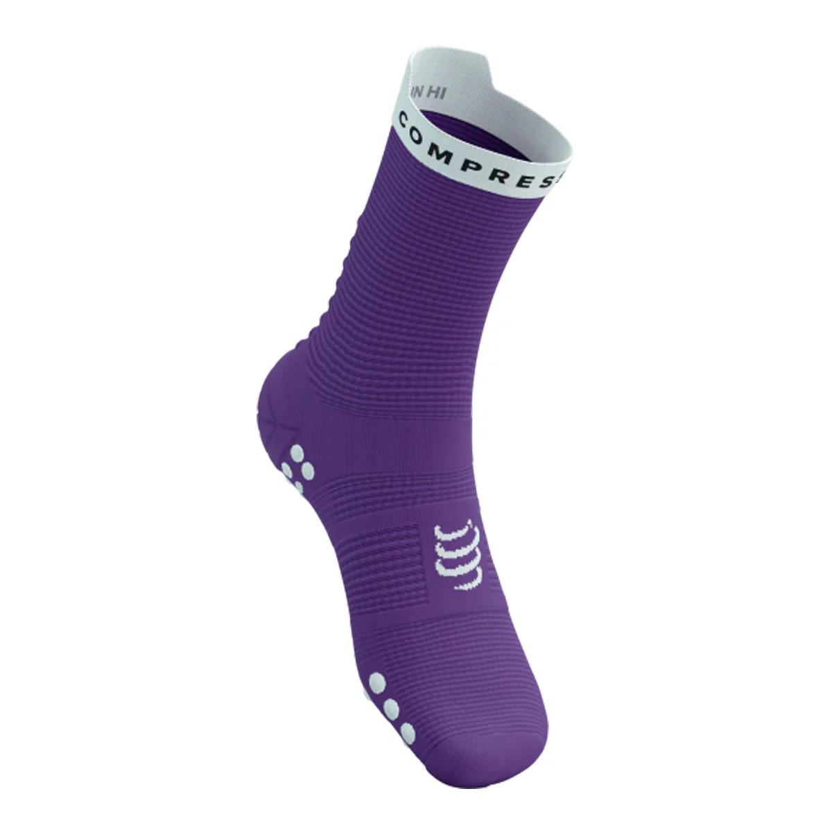 Шкарпетки Compressport Pro Racing Socks V4.0 Run High T4 Lilac/White (19100271) - фото 2