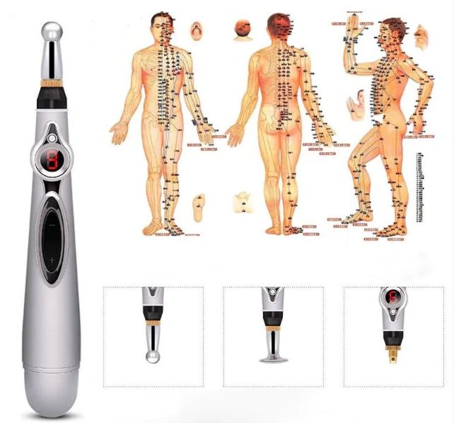 Ручка для лица акупунктурная Massage pen W-912 + насадки - фото 9