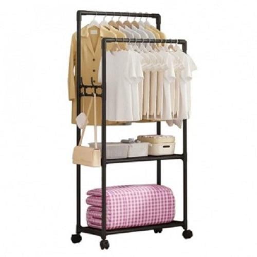 Вешалка для одежды с полками для обуви 6619 Черный (33601)