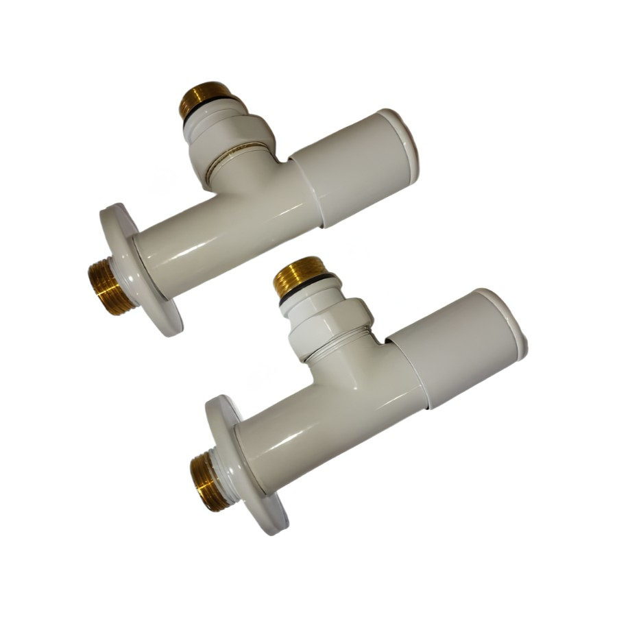 Крани радіаторні Rastas кутові 1/2x1/2" 2 шт. Білий (TPT-109612)