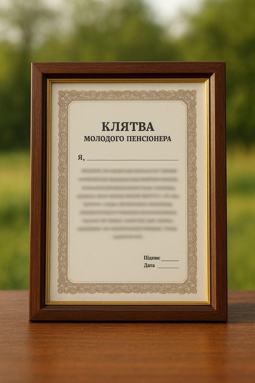Постер "Клятва молодого пенсіонера" в рамці