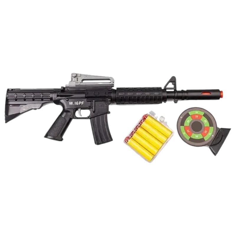 Автомат игрушечный детский с мягкими прицелом патронами и аксессуарами (910 М16 PF)