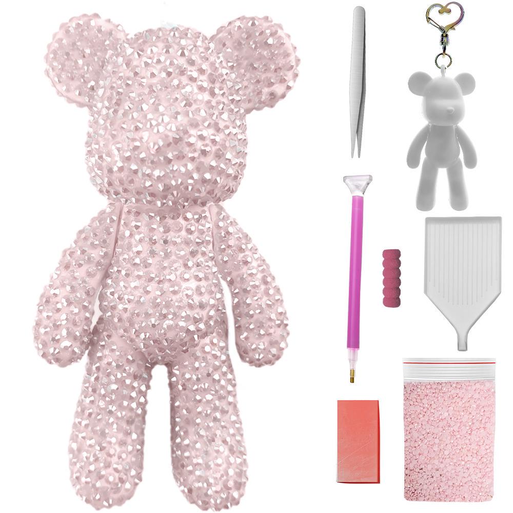 Алмазная мозаика SHLab Мишка Голограммные Стразы 8 см Pink (35437)