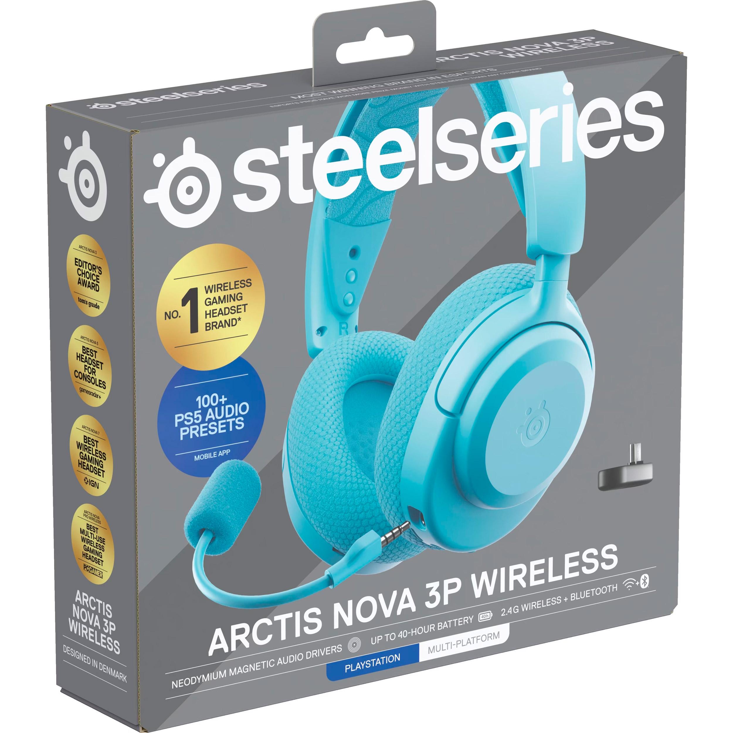 Беспроводные наушники SteelSeries Arctis Nova 3P Wireless MultiPlatform Aqua (61688) - фото 8 Беспроводные наушники SteelSeries Arctis Nova 3P Wireless MultiPlatform Aqua (61688) - фото 8