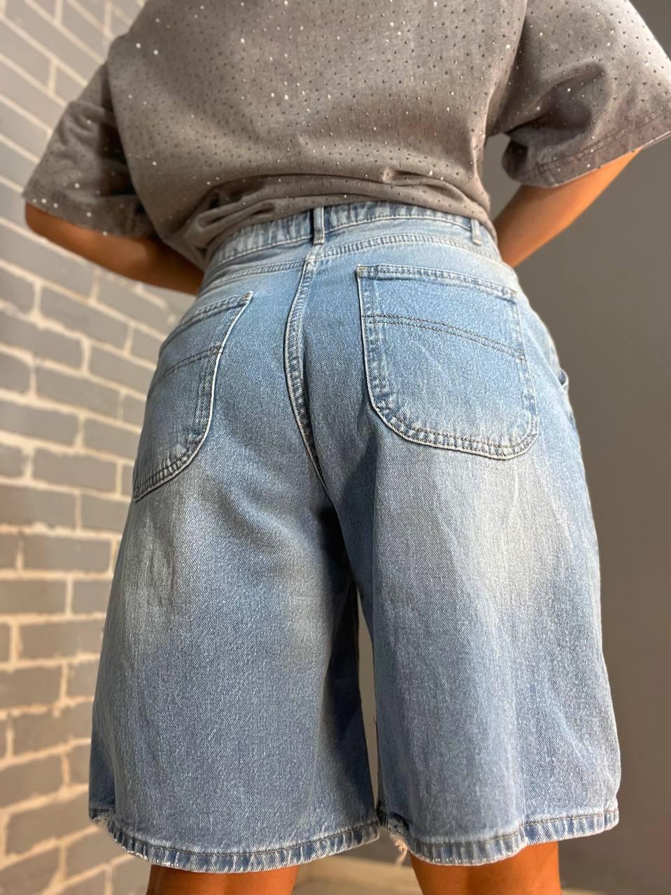 Шорты женские джинсовые PRANA 2510 бермуды косые карманы р. 46 Голубой (2484) - фото 3 Шорты женские джинсовые PRANA 2510 бермуды косые карманы р. 46 Голубой (2484) - фото 3
