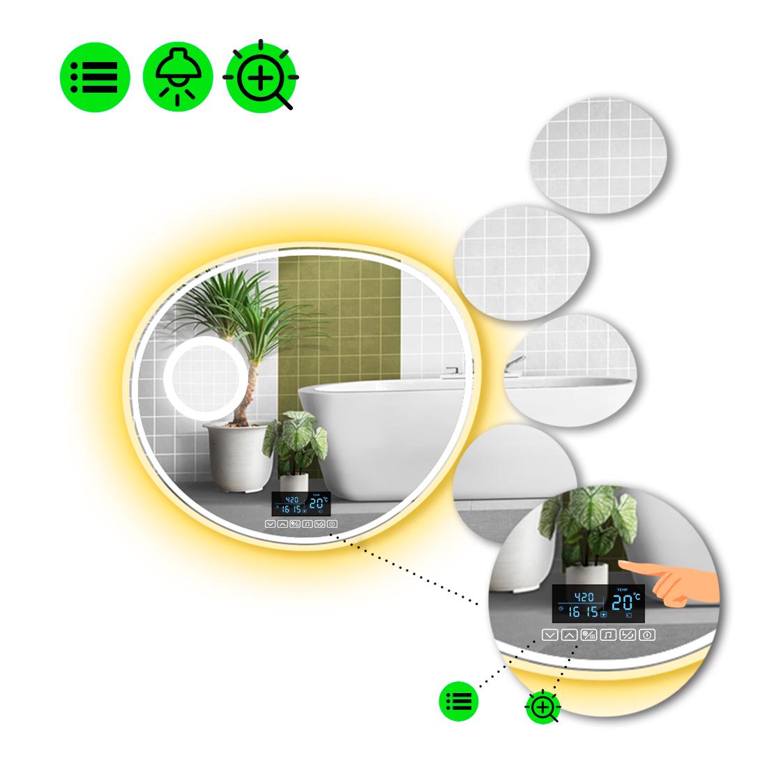 Зеркало с LED подсветкой Acqua 4 с Smart-блоком и линзой с подсветкой 120x120 см (Acqua4-44)