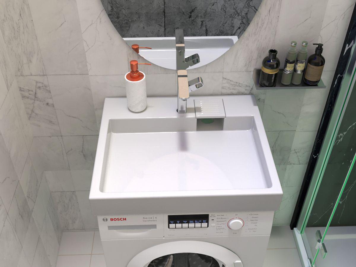 Умивальник на пральну машину акриловий Redokss San DEYMOS 60х50 см