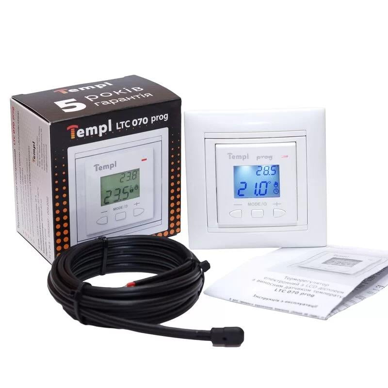 Терморегулятор для теплого пола Templ 3600 W LTC 070 Prog Белый (1009474-White) - фото 5