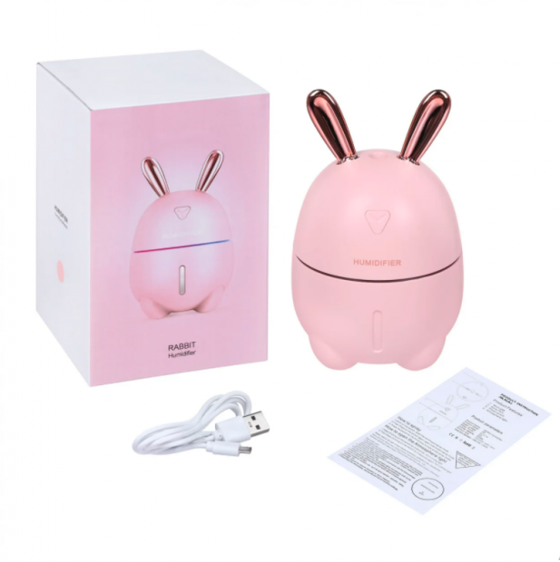 Нічник та зволожувач повітря дитячий 2в1 Humidifier Rabbit Pink (DB0042) - фото 2