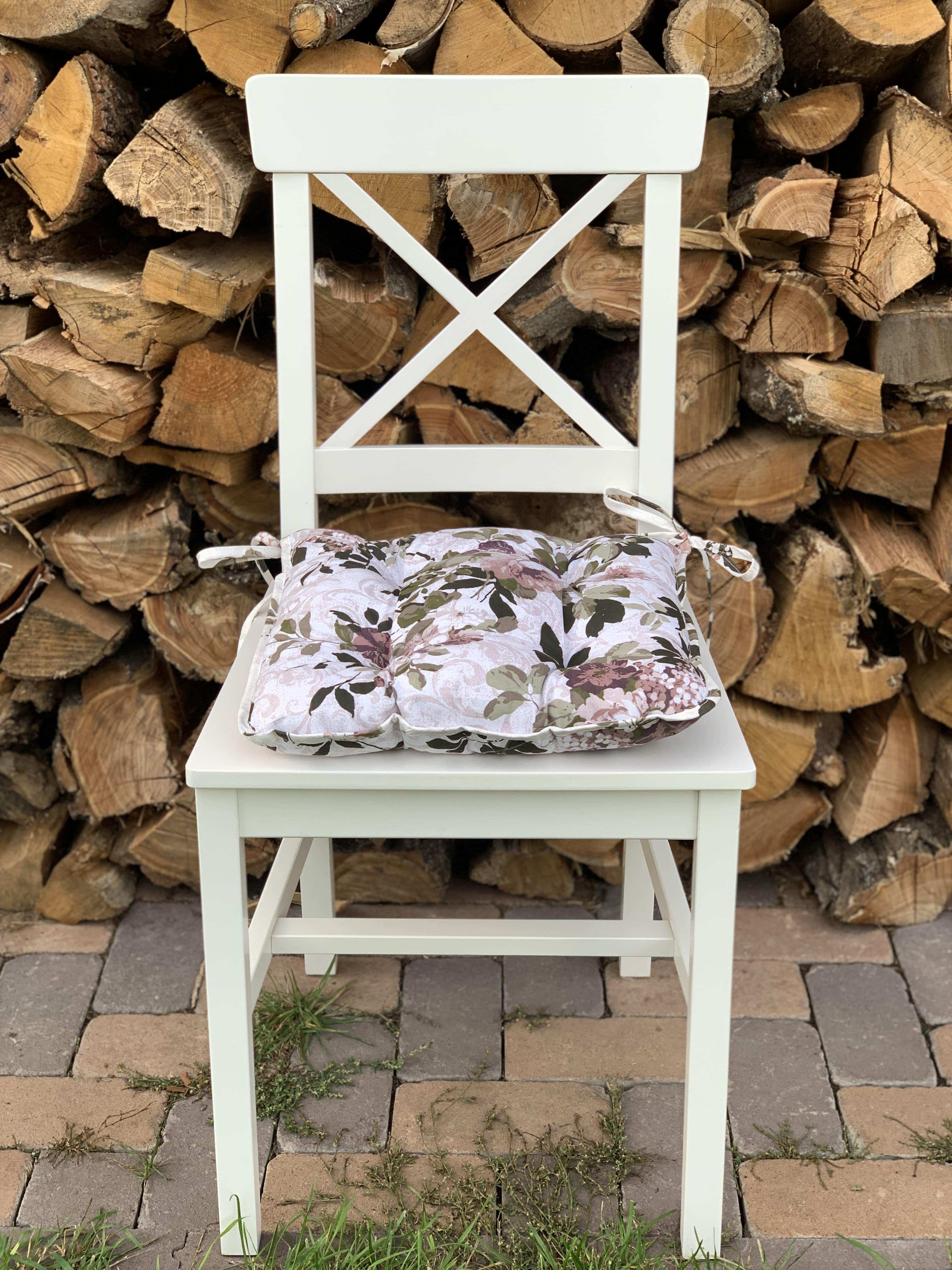 Подушка на стул Cedar in Lebanon Flowers Pad квадратная стеганая 40х40х7 см (RBW/FL-96) - фото 6