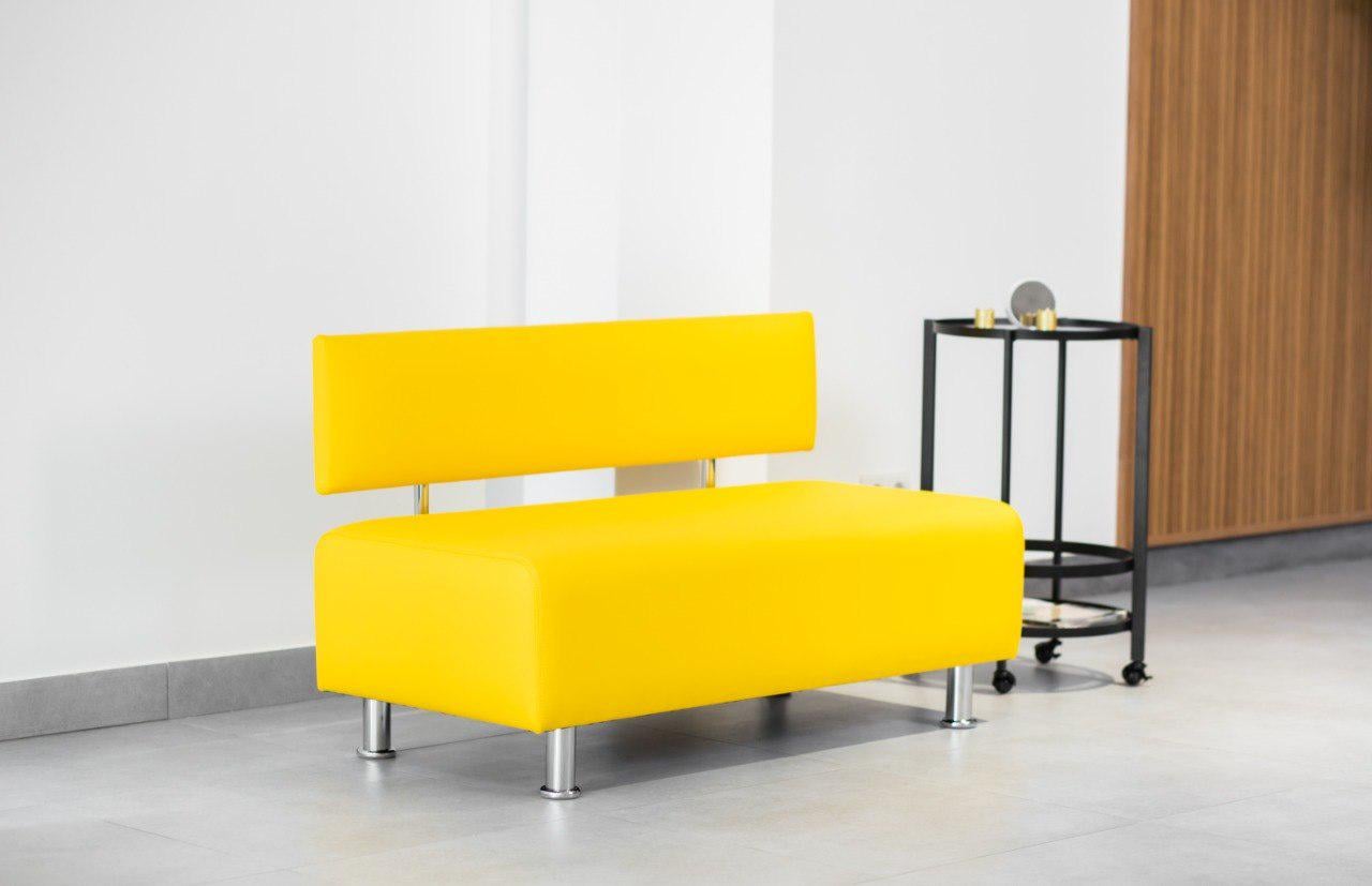 Диван офісний Стандарт екошкіра К9 для зони очікування/кухні/вітальні Жовтий