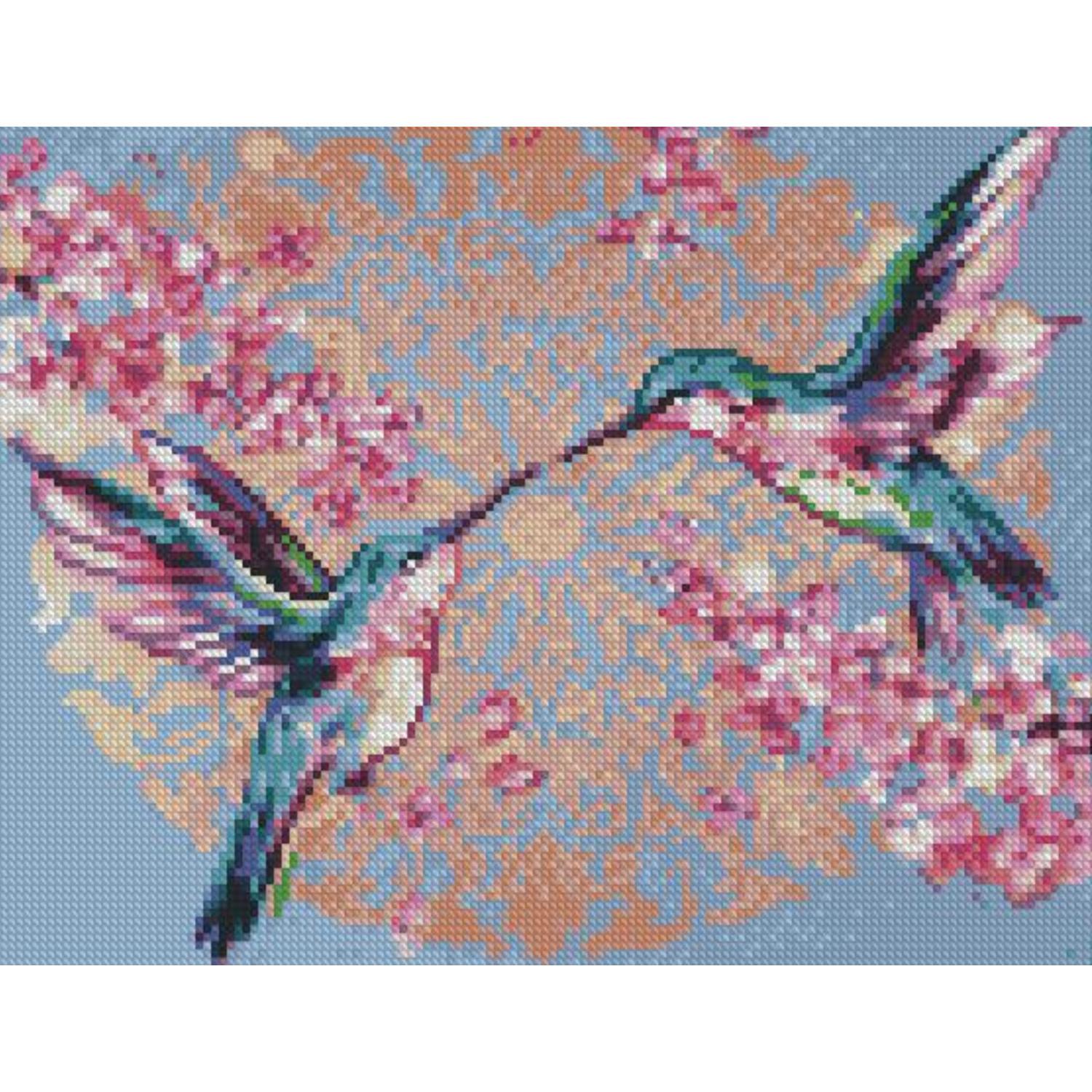 Алмазная мозаика Strateg Премиум Нежные колибри 30x40 см (HX460)