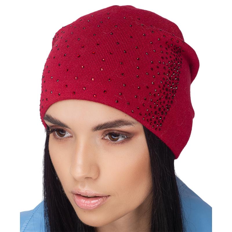 Шапка женская Leks ЛАДЬЯ утепленная флисом шерстяная One size Красный (104234)