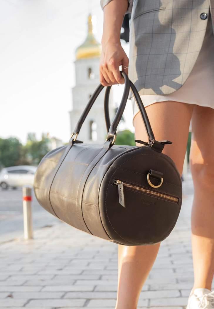 Сумка кожаная Harper краст Темно-коричневый (A-027190) - фото 7