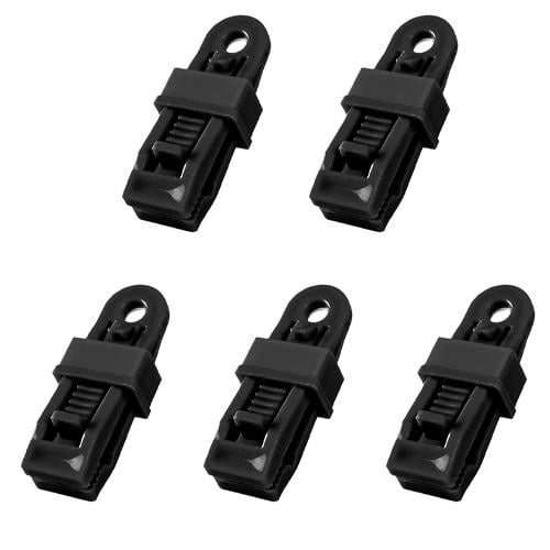 Затискач для тенту крокодил для брезенту з отвором пластик 5 шт. Black (928155) Затискач для тенту крокодил для брезенту з отвором пластик 5 шт. Black (928155)