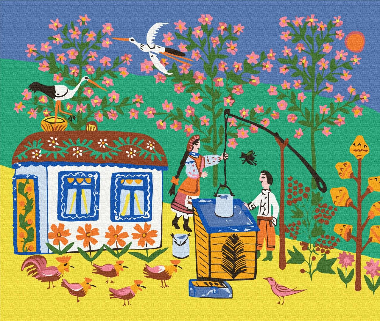 Картина по номерам Brushme Премиум Возле колодца 50x60 см (PBS53654L)