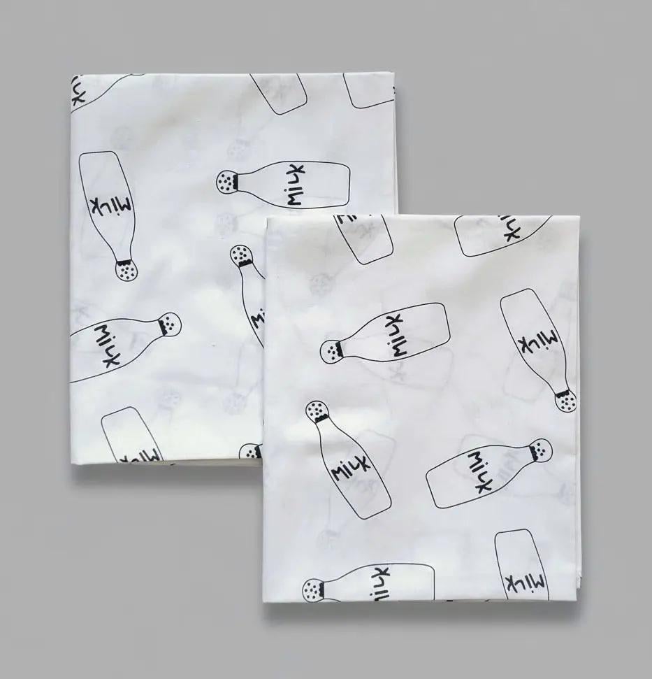 Пеленка детская BST из натуральной хлопковой ткани 2 шт. 90х80 см Черный/Белый (2506167321)