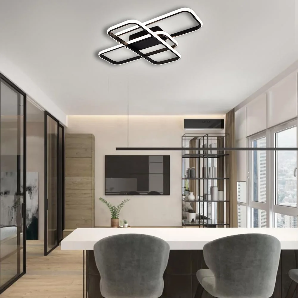 Люстра светодиодная ESLLSE SVEN 3SQ с пультом 90 Вт 635x478x75 мм Черный (10567) - фото 5 Люстра светодиодная ESLLSE SVEN 3SQ с пультом 90 Вт 635x478x75 мм Черный (10567) - фото 5