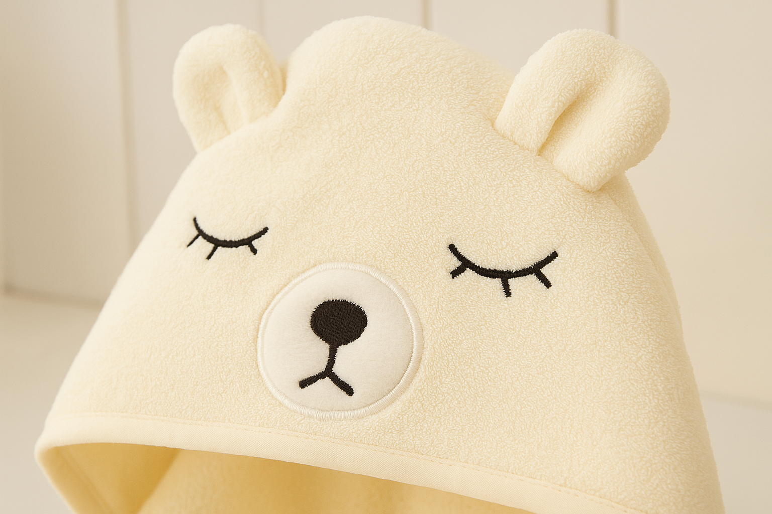 Полотенце-плед детское с капюшоном Медведь микрофибра 80х80 см Бежевый (DP-796-51/beige) - фото 5 Полотенце-плед детское с капюшоном Медведь микрофибра 80х80 см Бежевый (DP-796-51/beige) - фото 5