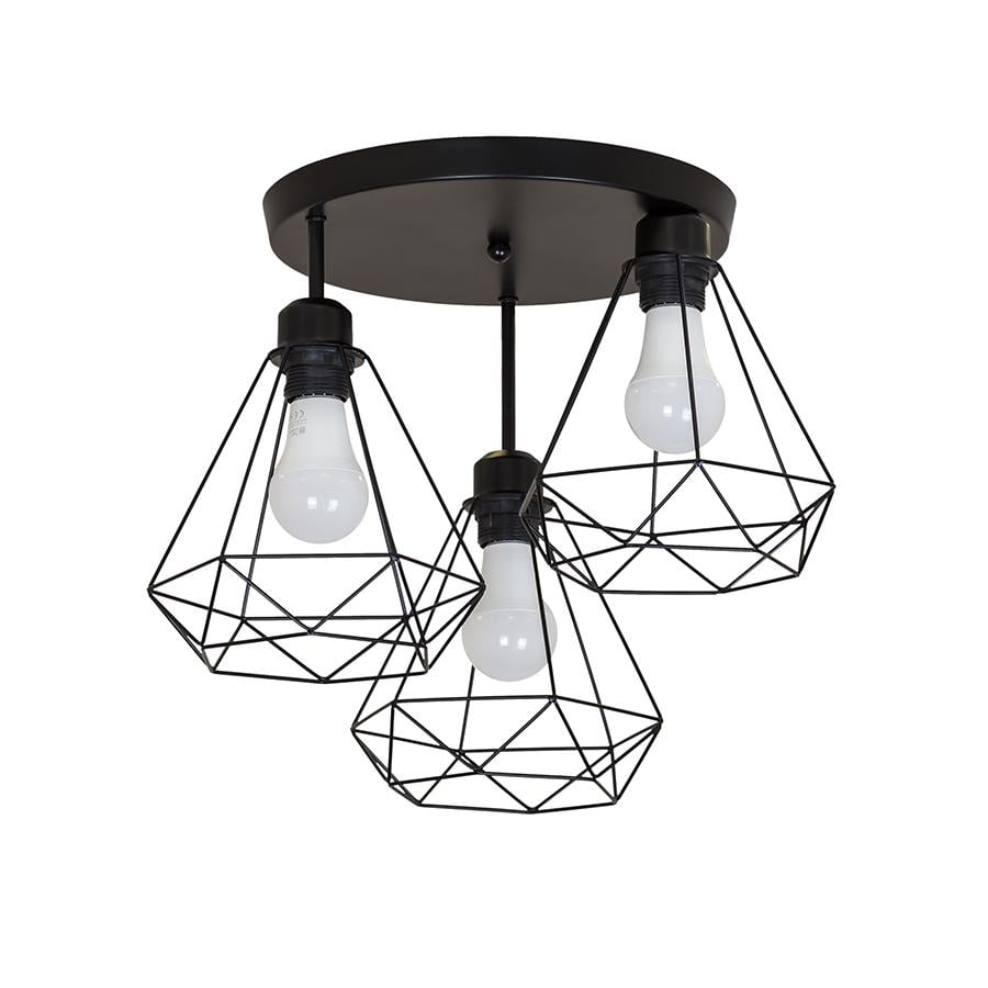 Люстра потолочная Levistella 752H2019F-3 BK/BK 300 металлическая с 3 плафонами под лампы Е27 (106-16-LVS4649)