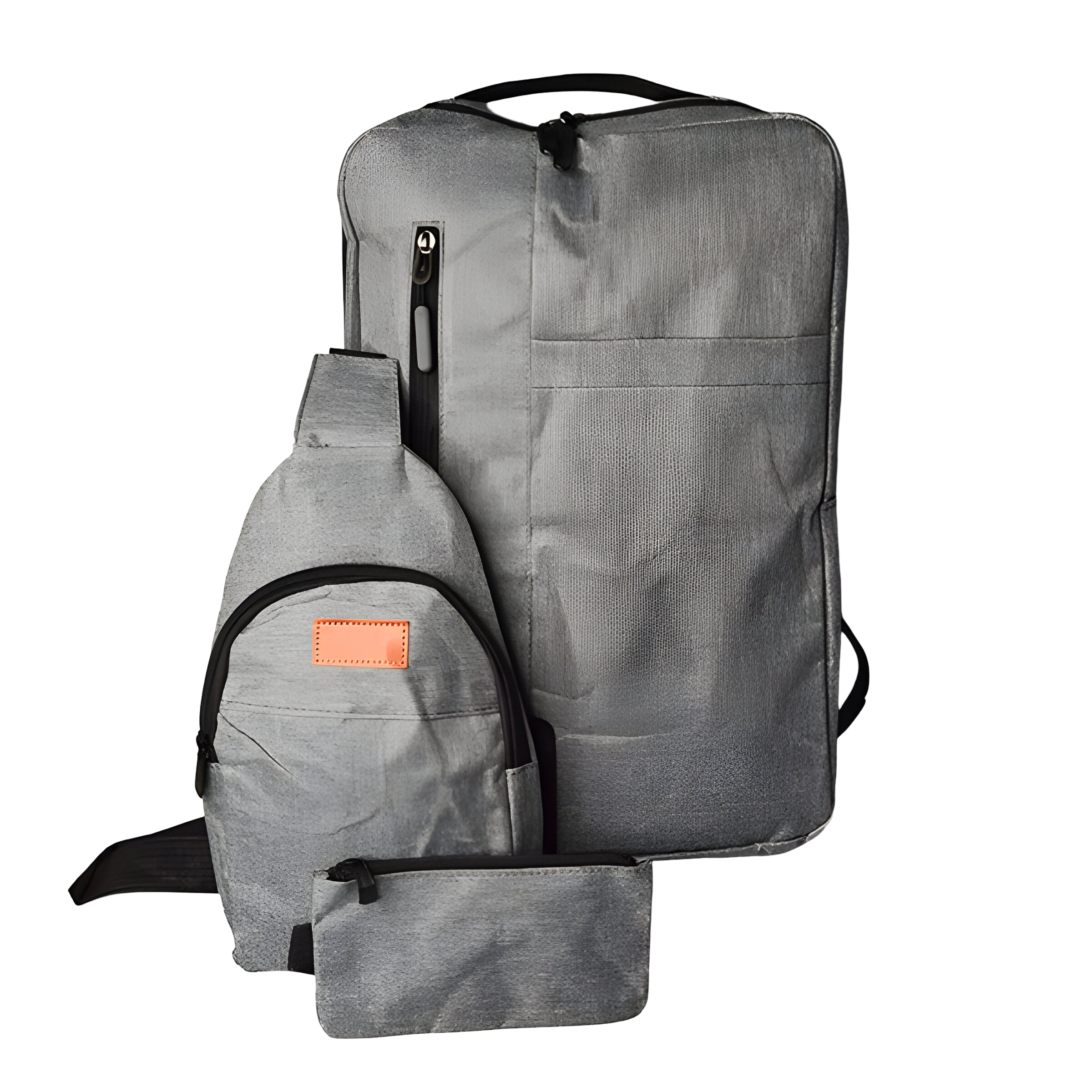 Набір 3в1 рюкзак з USB сумка пенал 27х41х11 см Сірий (24-213) Набір 3в1 рюкзак з USB сумка пенал 27х41х11 см Сірий (24-213)