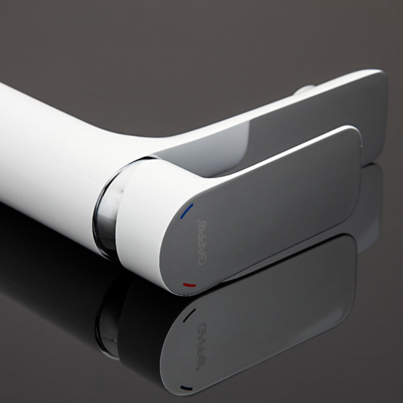 Смеситель для умывальника Gappo G1048 Белый/Хром (1034024) - фото 5 Смеситель для умывальника Gappo G1048 Белый/Хром (1034024) - фото 5