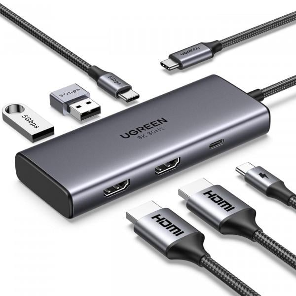 USB-хаб UGREEN CM498 6в1 Revodok 206 6в1 USB-C Hub (15852) - фото 4