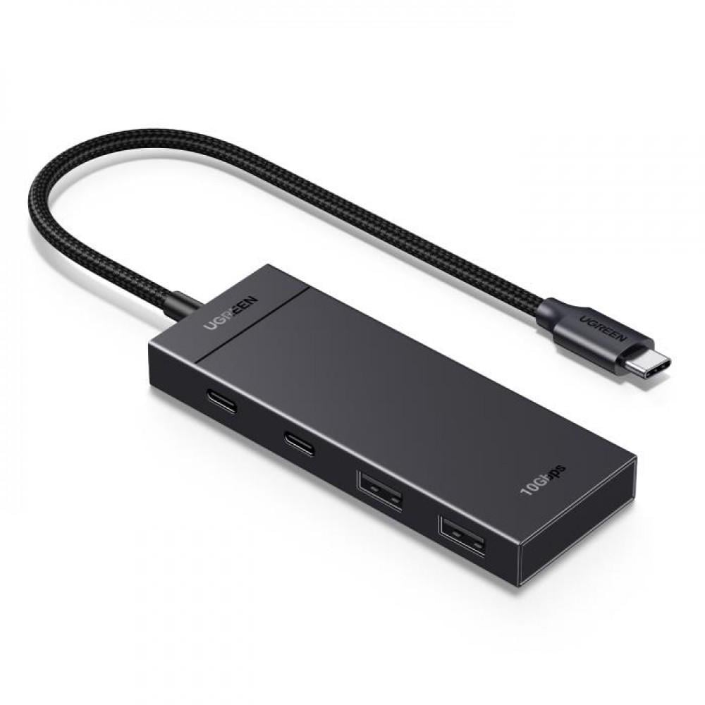 Концентратор 4 in 1 Ugreen CM806 10Gbps Adapter with 2xUSB-C 3.2 and 2xUSB-A 3.2 Black (35583)