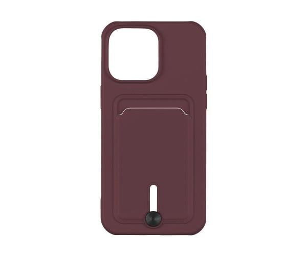 Чехол накладка TPU Colorfull Pocket Card для iPhone 15 Plus 42.Maroon